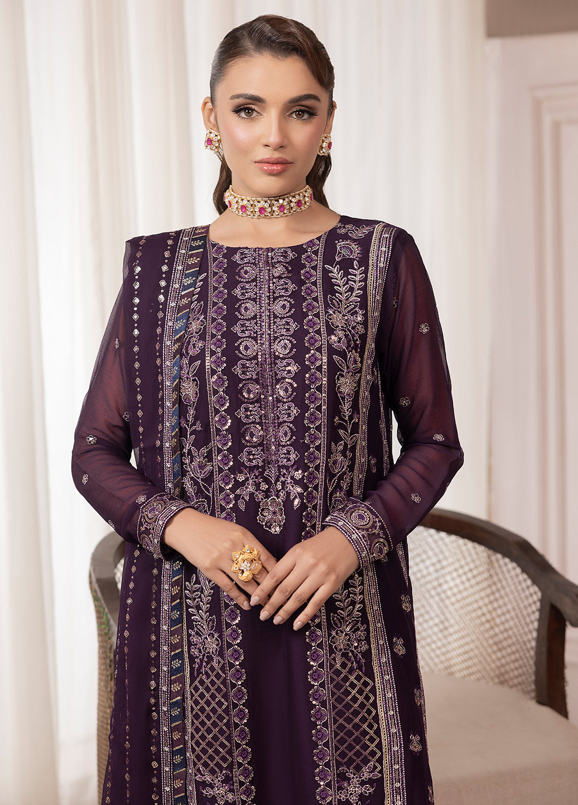 Sahane | Elyssa Festive Chiffon | CT-19006 Mure - ELYSSA - by - Libasekhas UK - Registered Vendor of : Sahane - 100% Original Designer Dresss