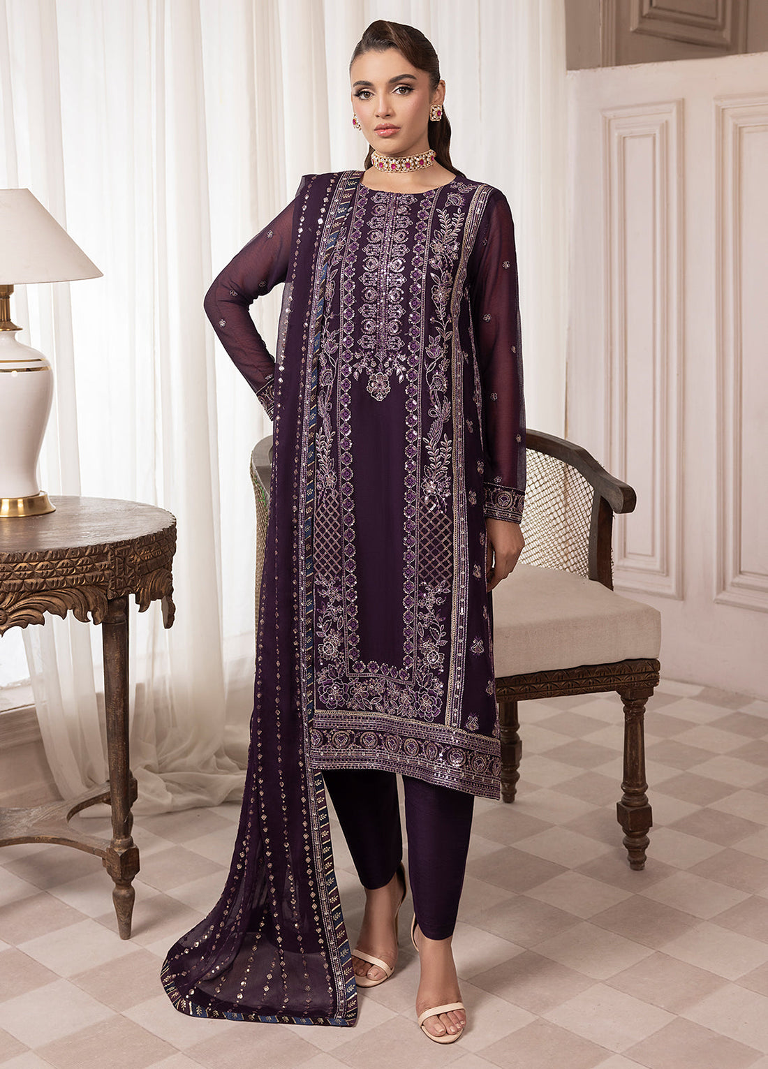 Sahane | Elyssa Festive Chiffon | CT-19006 Mure - ELYSSA - by - Libasekhas UK - Registered Vendor of : Sahane - 100% Original Designer Dresss