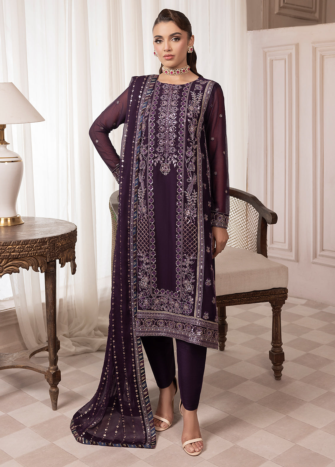 Sahane | Elyssa Festive Chiffon | CT-19006 Mure - ELYSSA - by - Libasekhas UK - Registered Vendor of : Sahane - 100% Original Designer Dresss