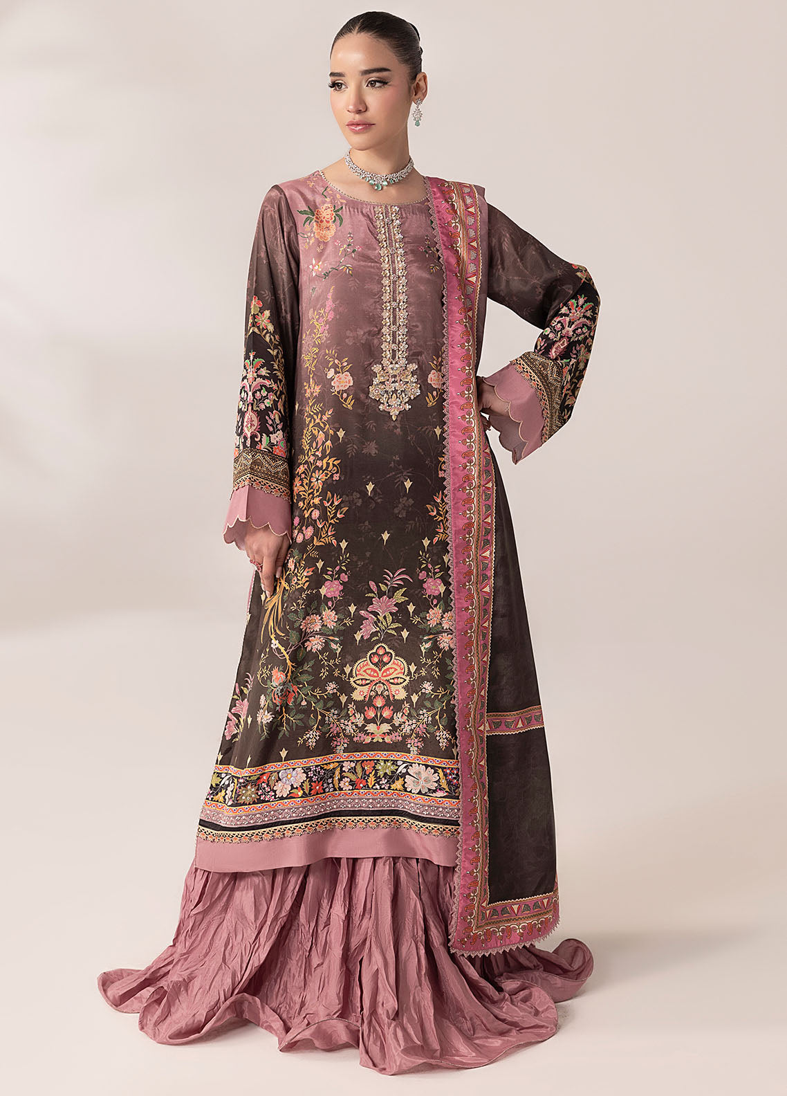 Sahane | Suay Silk Handwork Edit | CT-15007 LILANA - SUAY - by - Libasekhas UK - Registered Vendor of : Sahane - 100% Original Designer Dresss