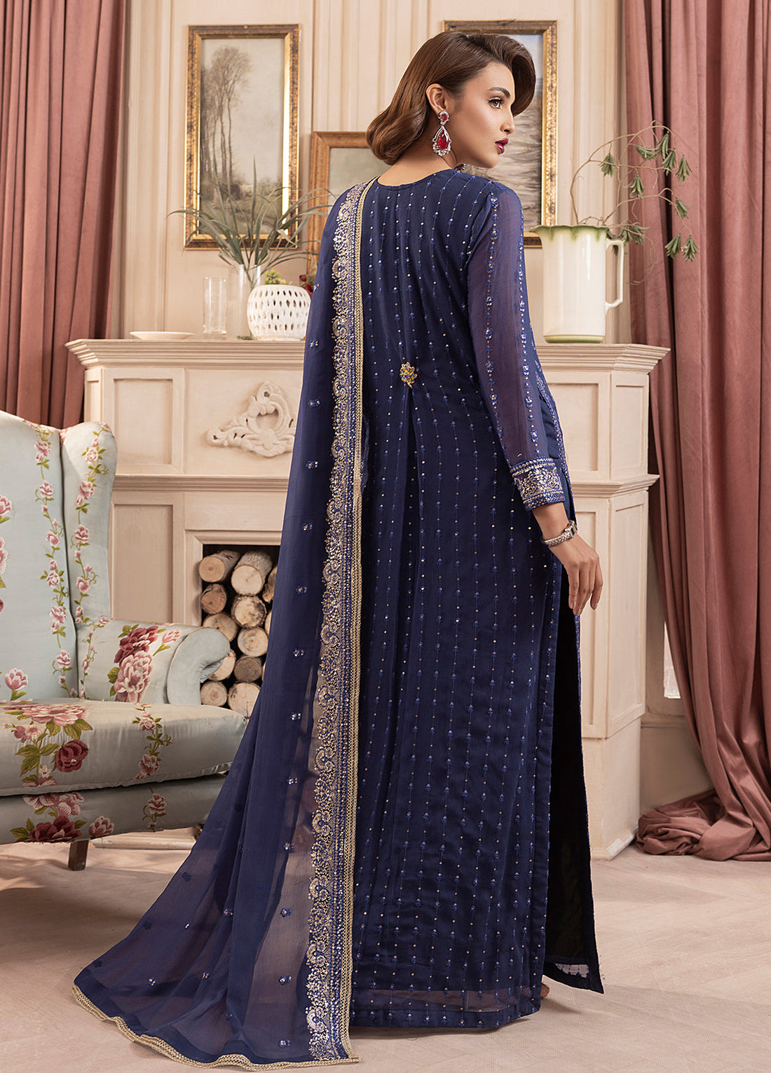 Sahane | Elyssa Festive Chiffon | CT-19002 Elle - ELYSSA - by - Libasekhas UK - Registered Vendor of : Sahane - 100% Original Designer Dresss