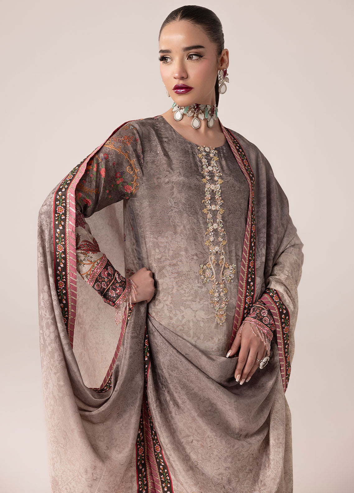 Sahane | Suay Silk Handwork Edit | CT-15008 CLARA - SUAY - by - Libasekhas UK - Registered Vendor of : Sahane - 100% Original Designer Dresss