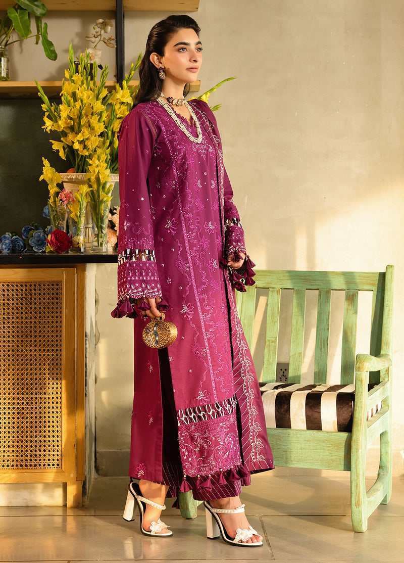 Sahane | In Laws in Lawn Eid Edit |  CT-21002 Berry - by - Libasekhas UK - Registered Vendor of : Sahane - 100% Original Designer Dresss