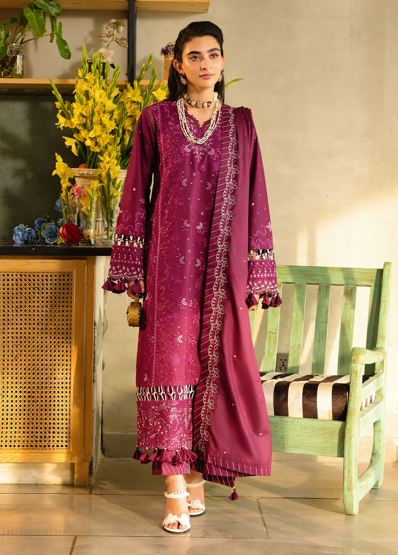 Sahane | In Laws in Lawn Eid Edit |  CT-21002 Berry - by - Libasekhas UK - Registered Vendor of : Sahane - 100% Original Designer Dresss