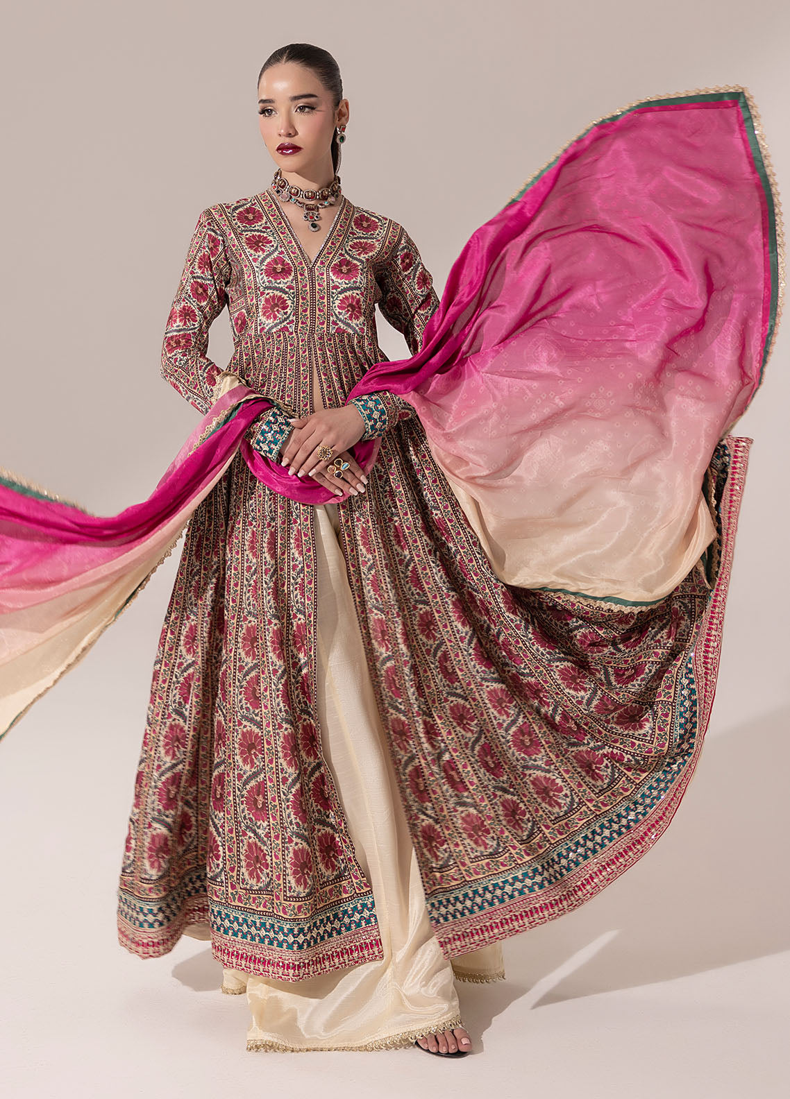 Sahane | Suay Silk Handwork Edit | CT-15001 LOREN - SUAY - by - Libasekhas UK - Registered Vendor of : Sahane - 100% Original Designer Dresss