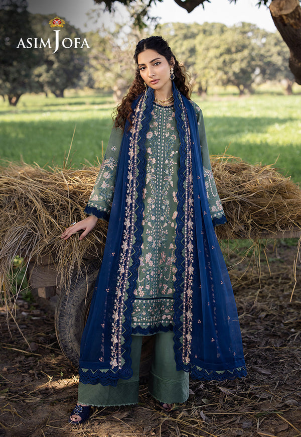 Asim Jofa | Luxury Lawn 25 | AJELL-14 - by - Libasekhas UK - Registered Vendor of : Asim Jofa - 100% Original Designer Dresss