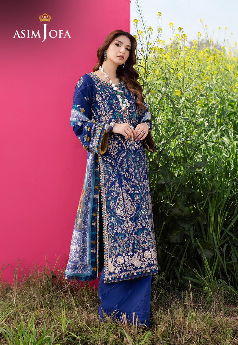 Asim Jofa | Luxury Lawn 25 | AJELL-11 - by - Libasekhas UK - Registered Vendor of : Asim Jofa - 100% Original Designer Dresss