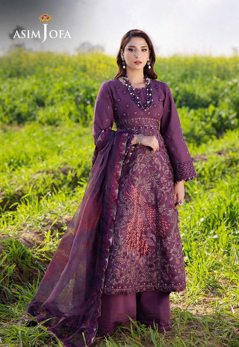 Asim Jofa | Luxury Lawn 25 | AJELL-18 - by - Libasekhas UK - Registered Vendor of : Asim Jofa - 100% Original Designer Dresss