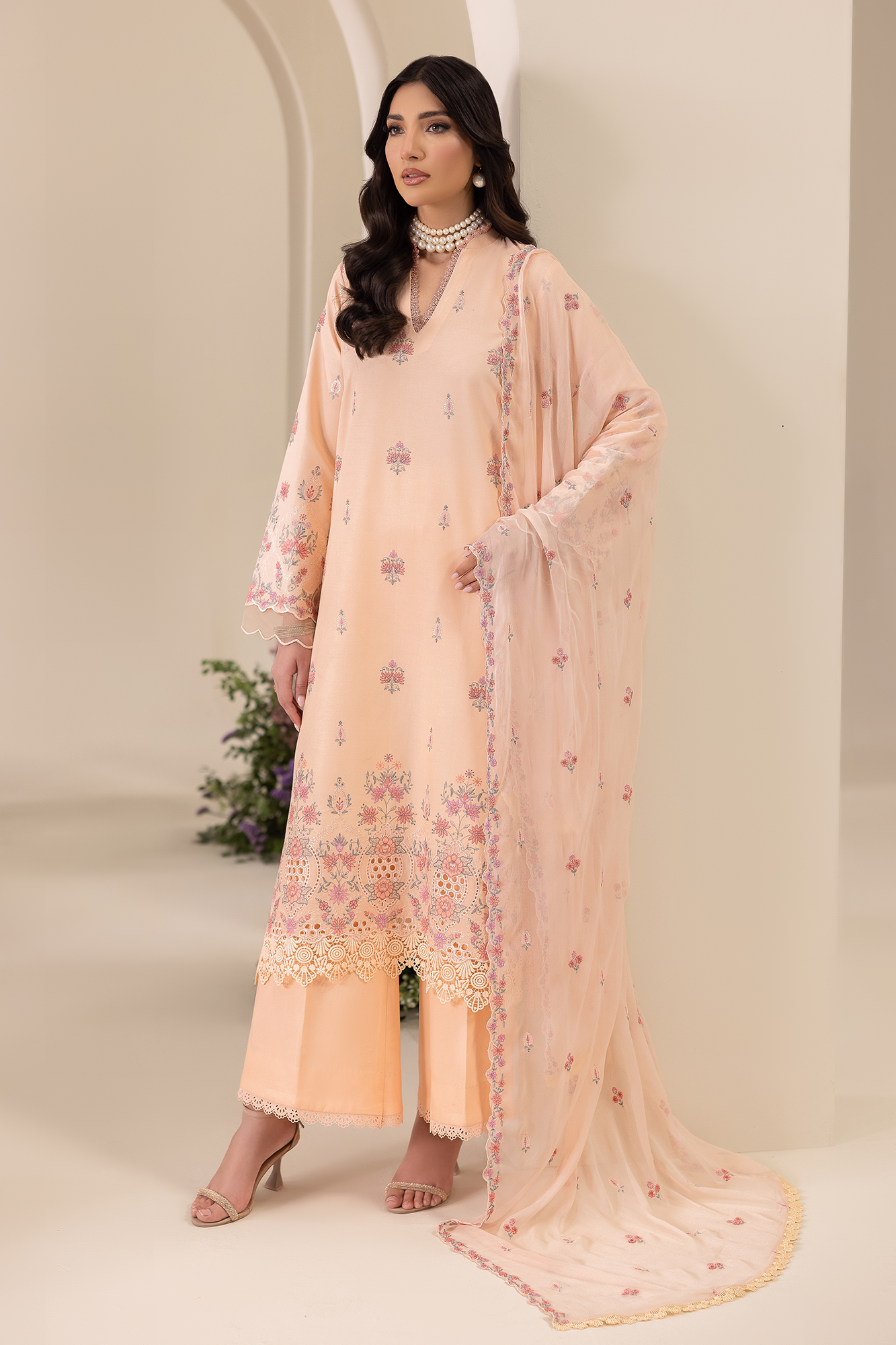 Rajbari | Premium Edition | Embroidered Chiffon Dopatta 04 - by Libasekhas UK - Registered Vendor of : Rajbari - 100% Original Designer Dress