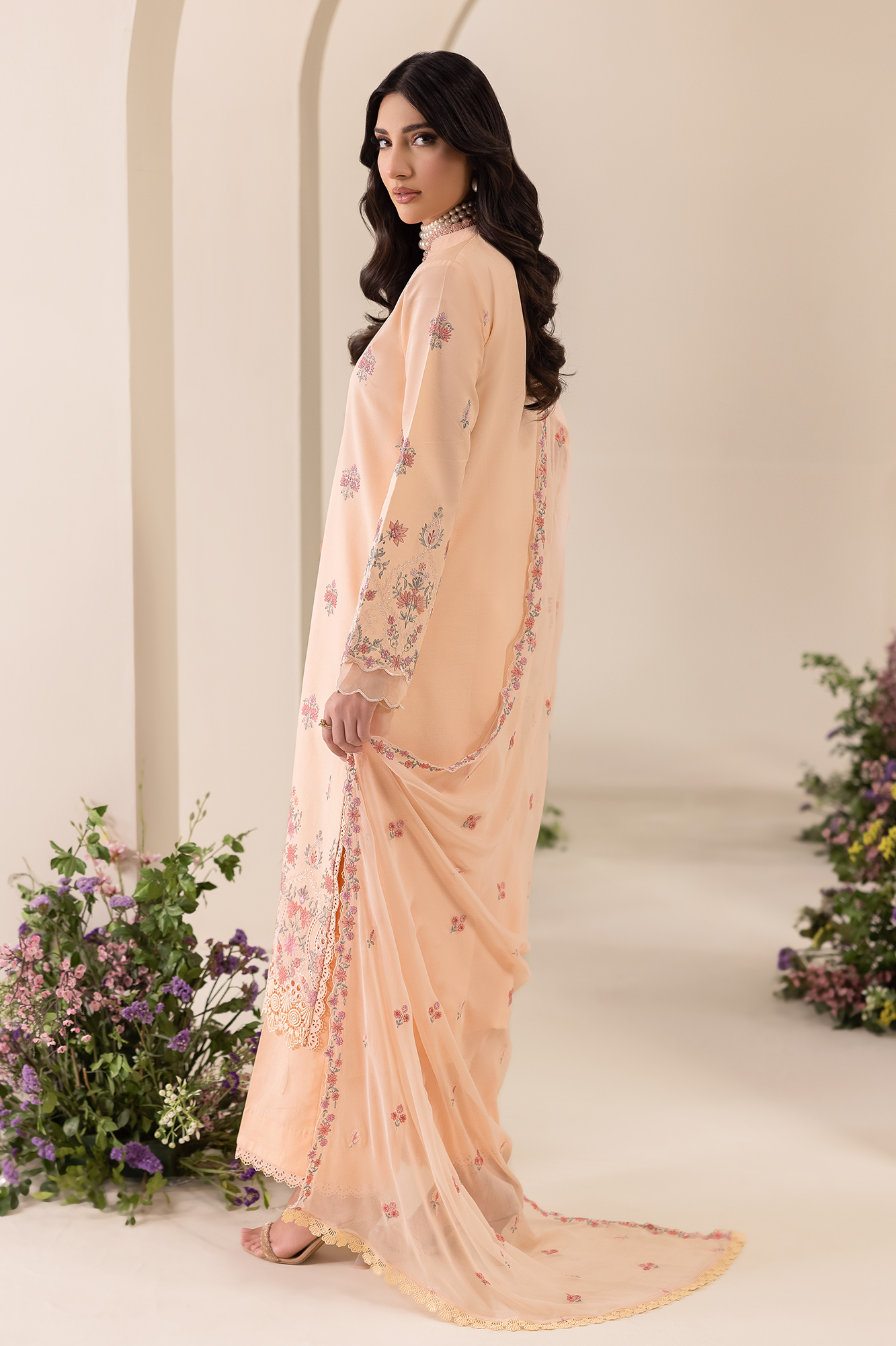 Rajbari | Premium Edition | Embroidered Chiffon Dopatta 04 - by Libasekhas UK - Registered Vendor of : Rajbari - 100% Original Designer Dress