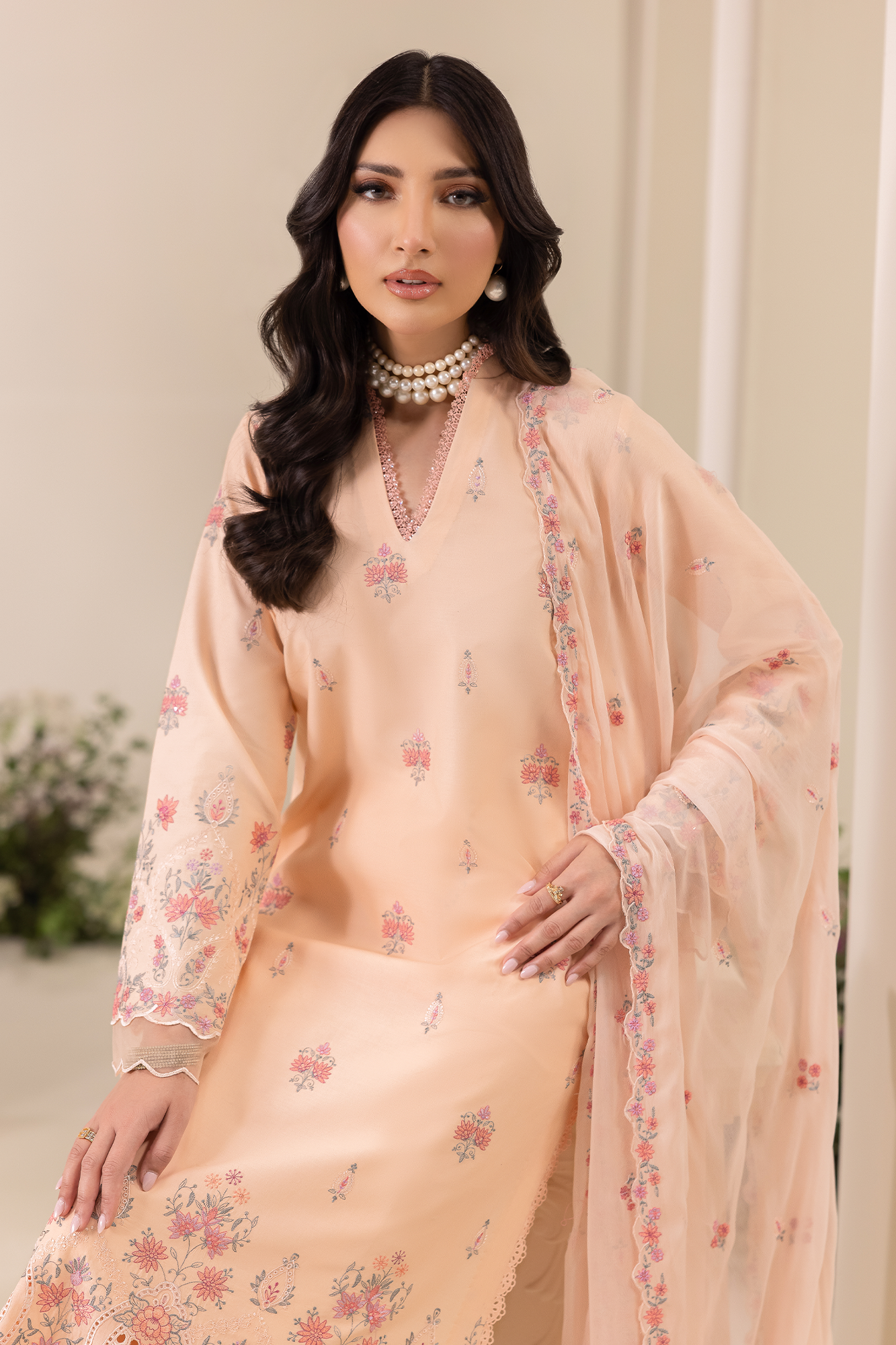 Rajbari | Premium Edition | Embroidered Chiffon Dopatta 04 - by Libasekhas UK - Registered Vendor of : Rajbari - 100% Original Designer Dress