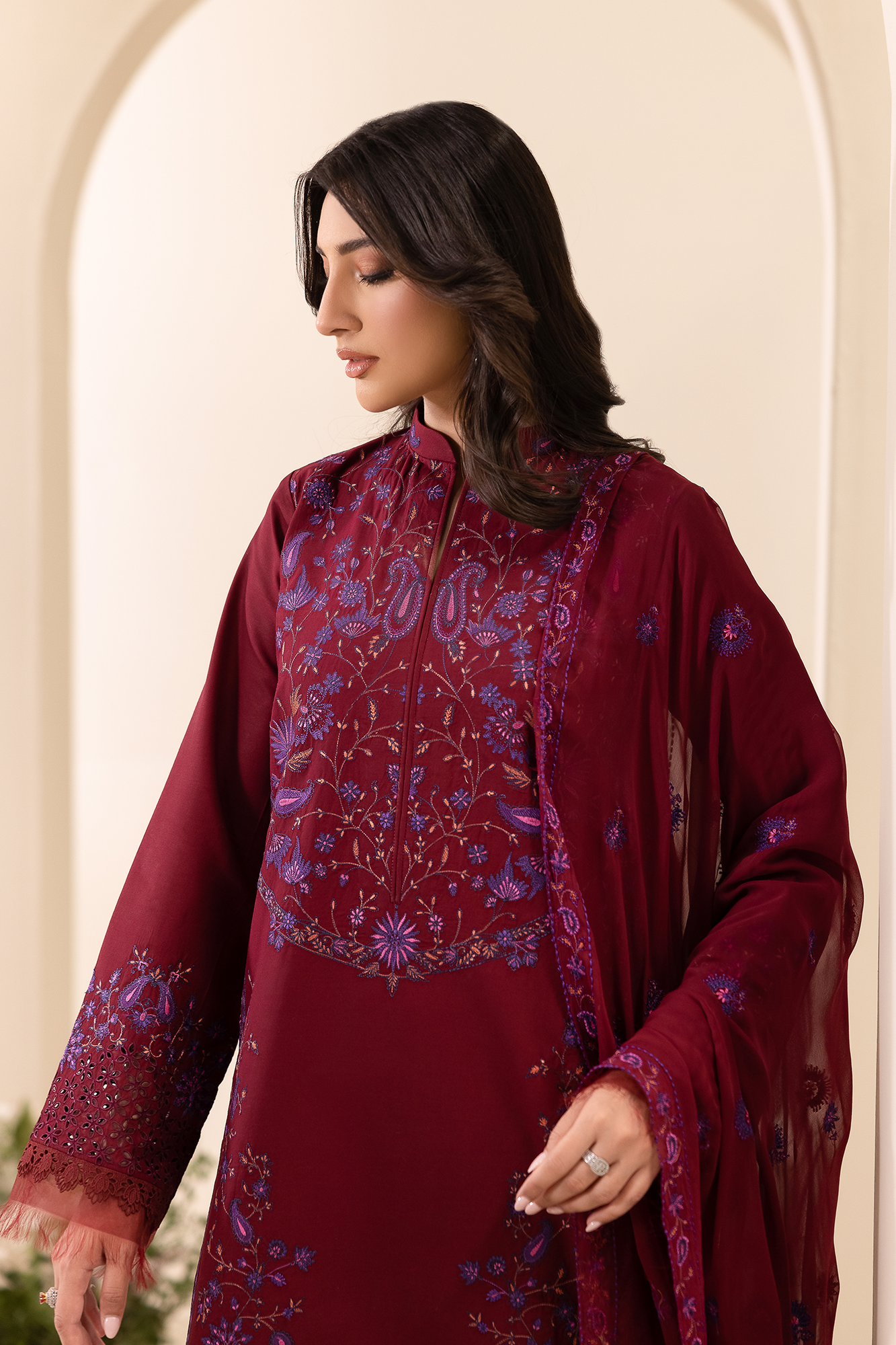 Rajbari | Premium Edition | Embroidered Chiffon Dopatta 08 - by Libasekhas UK - Registered Vendor of : Rajbari - 100% Original Designer Dress