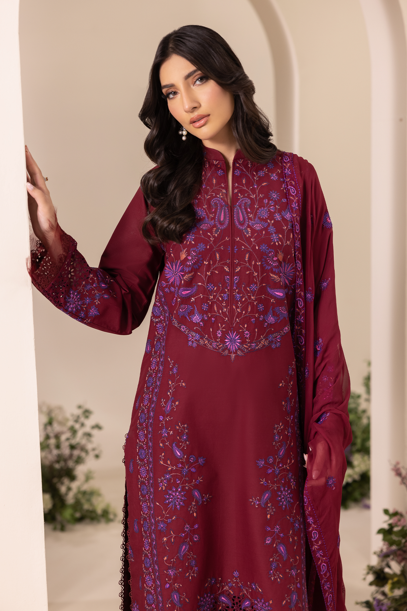 Rajbari | Premium Edition | Embroidered Chiffon Dopatta 08 - by Libasekhas UK - Registered Vendor of : Rajbari - 100% Original Designer Dress