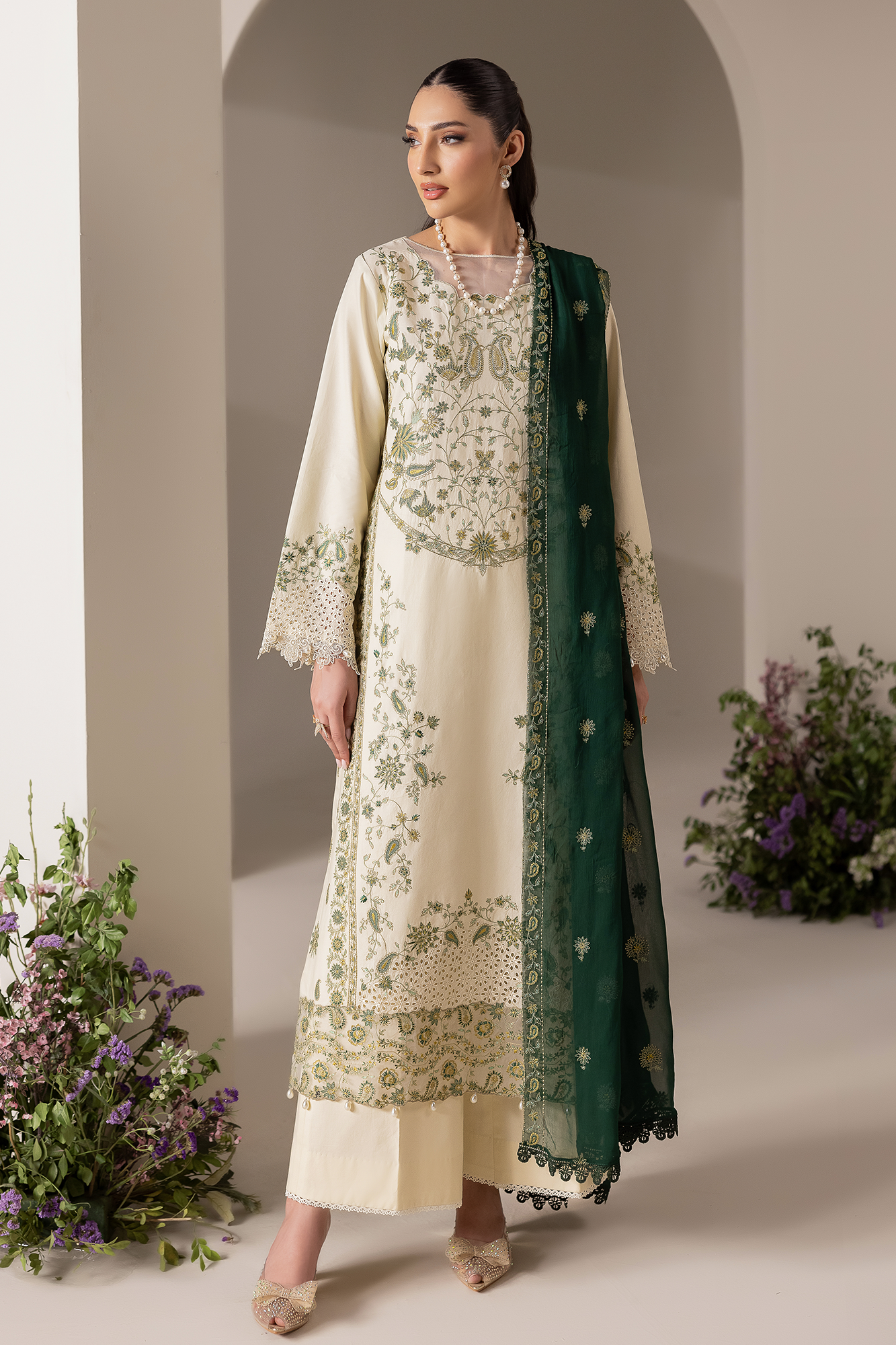 Rajbari | Premium Edition | Embroidered Chiffon Dopatta 05 - by Libasekhas UK - Registered Vendor of : Rajbari - 100% Original Designer Dress
