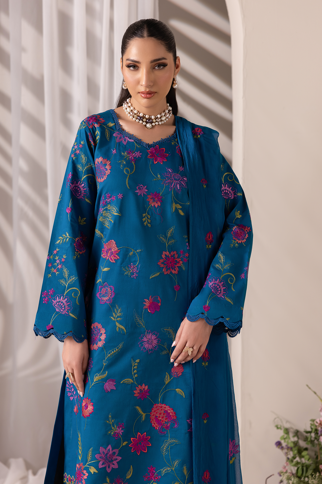 Rajbari | Premium Edition | Embroidered Chiffon Dopatta 11 - by Libasekhas UK - Registered Vendor of : Rajbari - 100% Original Designer Dress