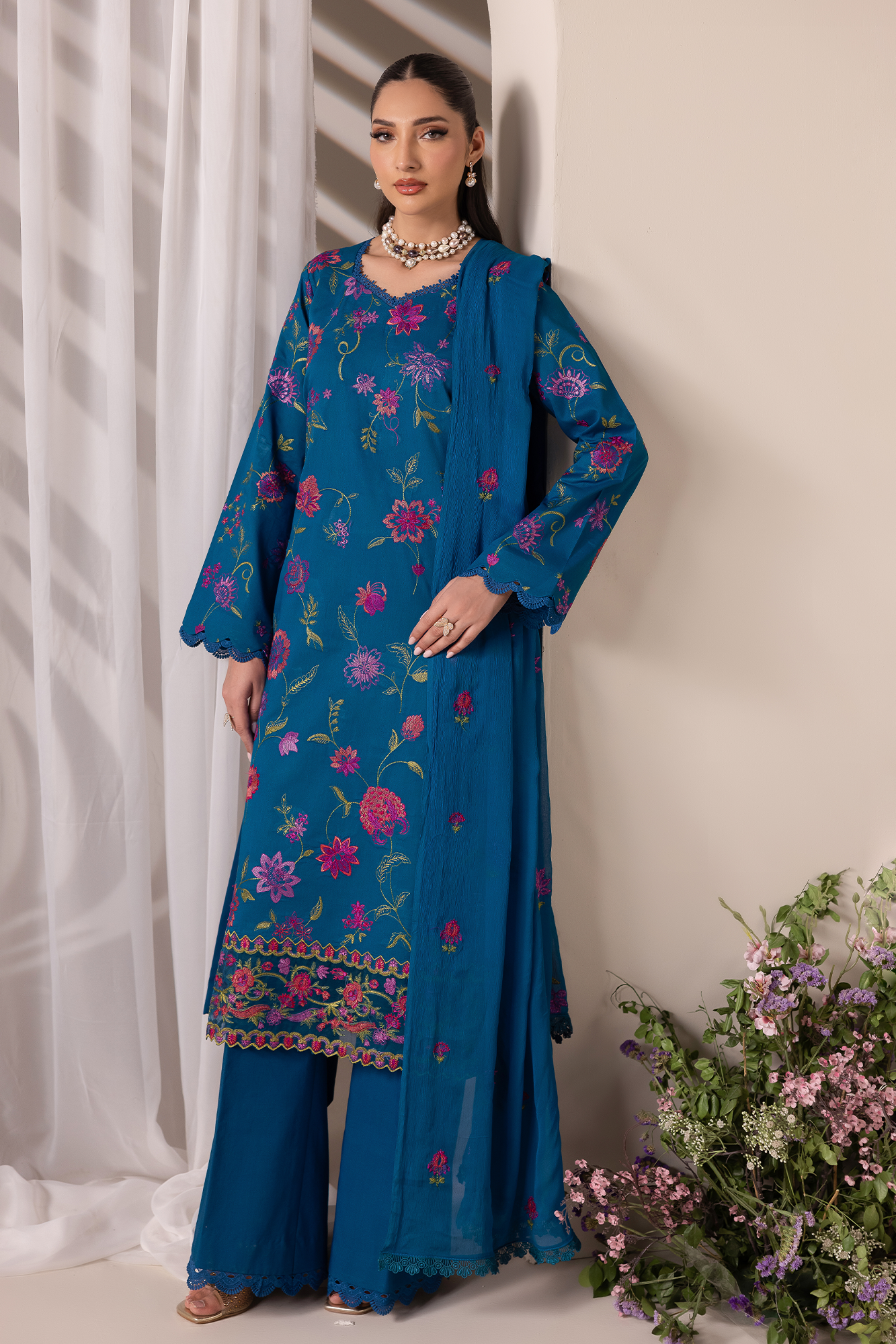 Rajbari | Premium Edition | Embroidered Chiffon Dopatta 11 - by Libasekhas UK - Registered Vendor of : Rajbari - 100% Original Designer Dress