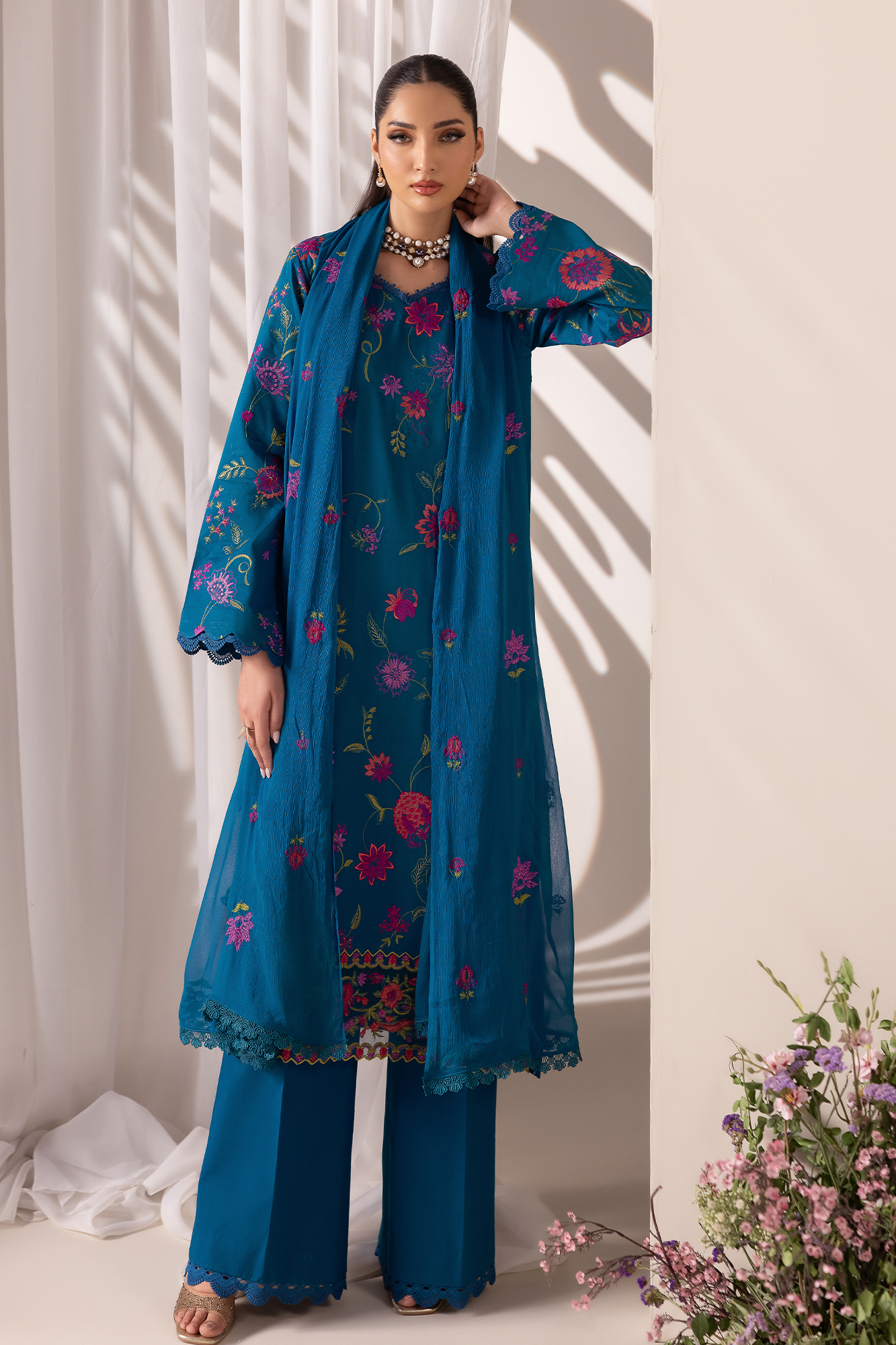 Rajbari | Premium Edition | Embroidered Chiffon Dopatta 11 - by Libasekhas UK - Registered Vendor of : Rajbari - 100% Original Designer Dress