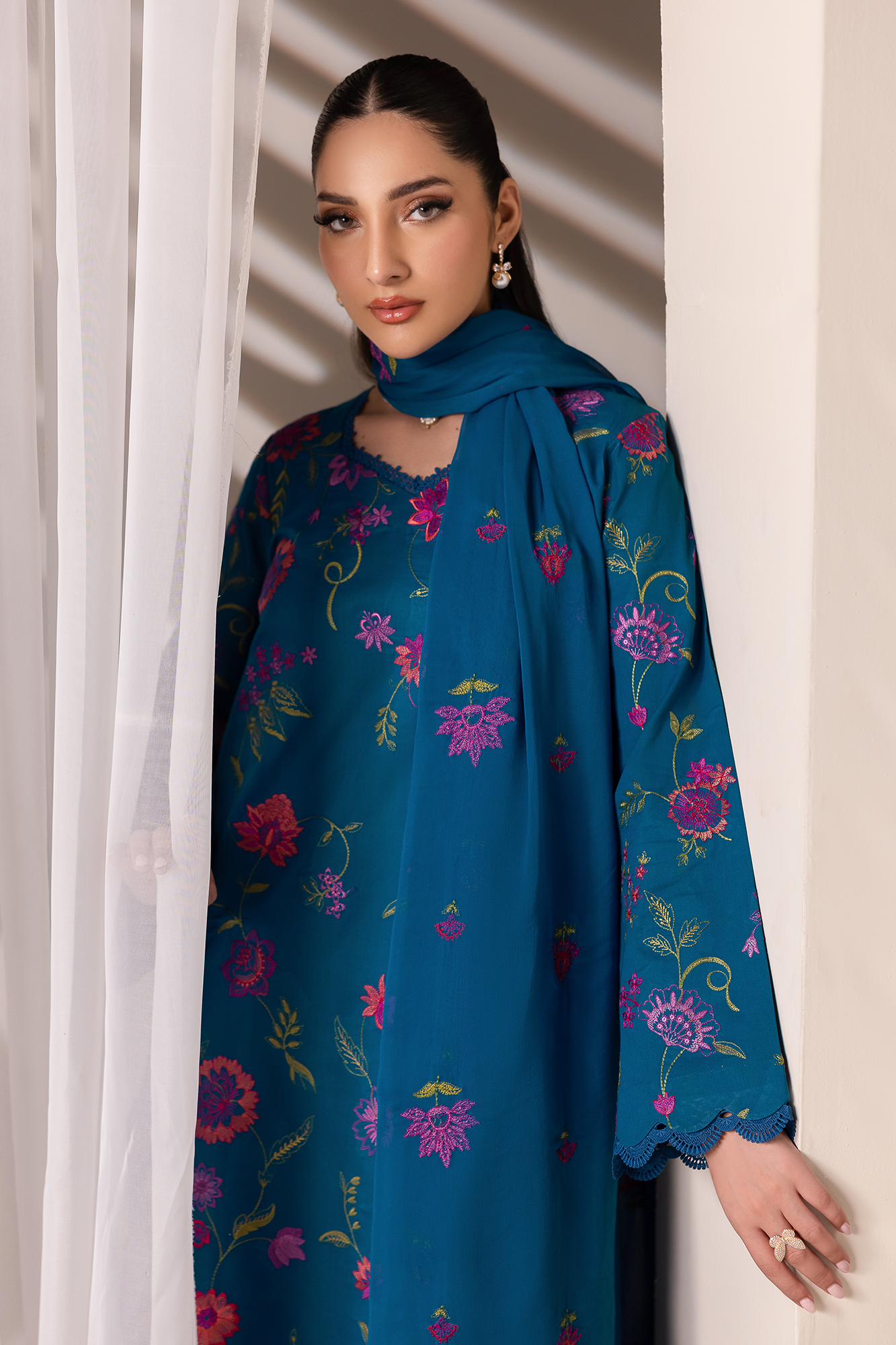 Rajbari | Premium Edition | Embroidered Chiffon Dopatta 11 - by Libasekhas UK - Registered Vendor of : Rajbari - 100% Original Designer Dress