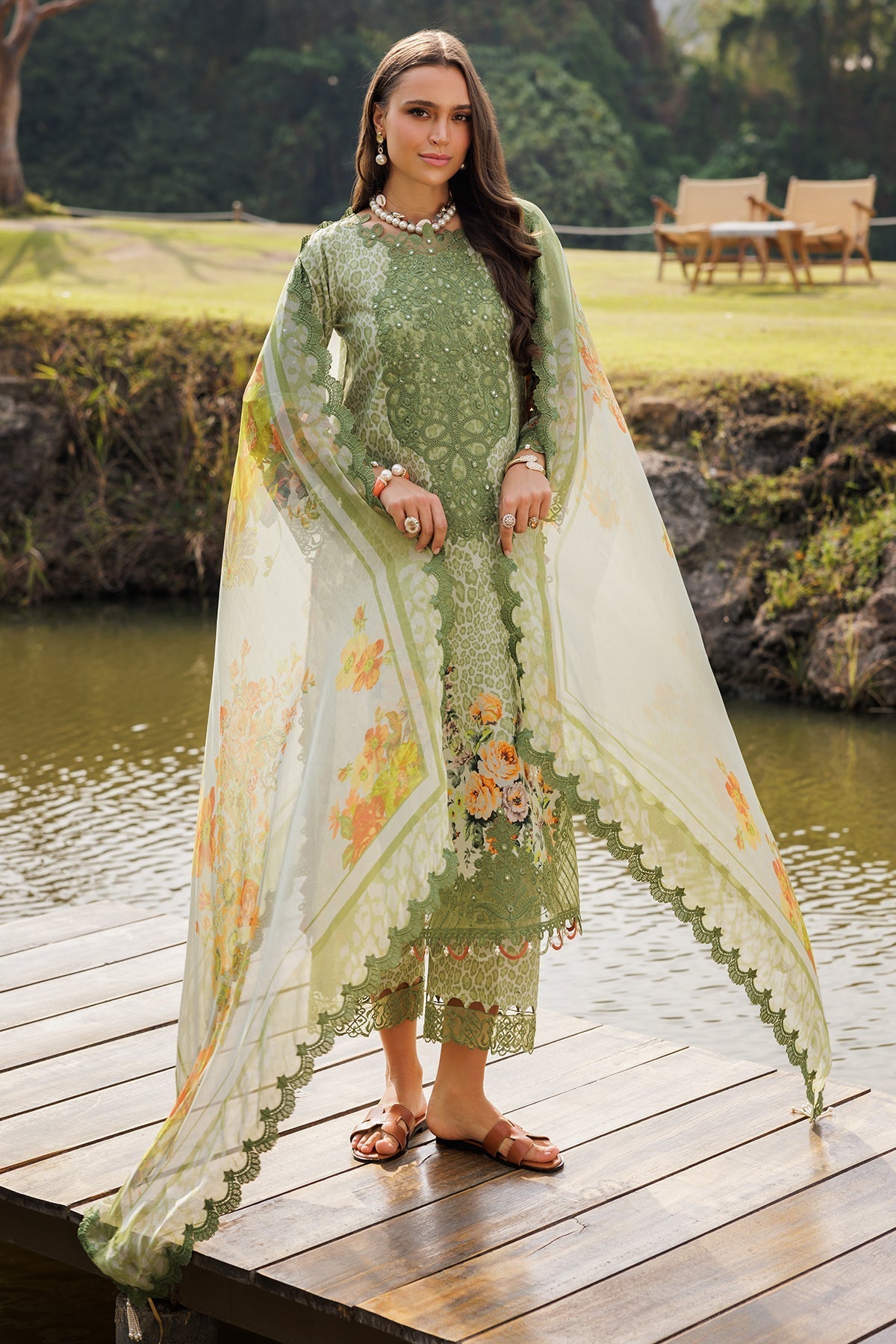 Charizma | Naranji Lawn 25 |  CN5-11 - by - Libasekhas UK - Registered Vendor of : Charzima - 100% Original Designer Dresss