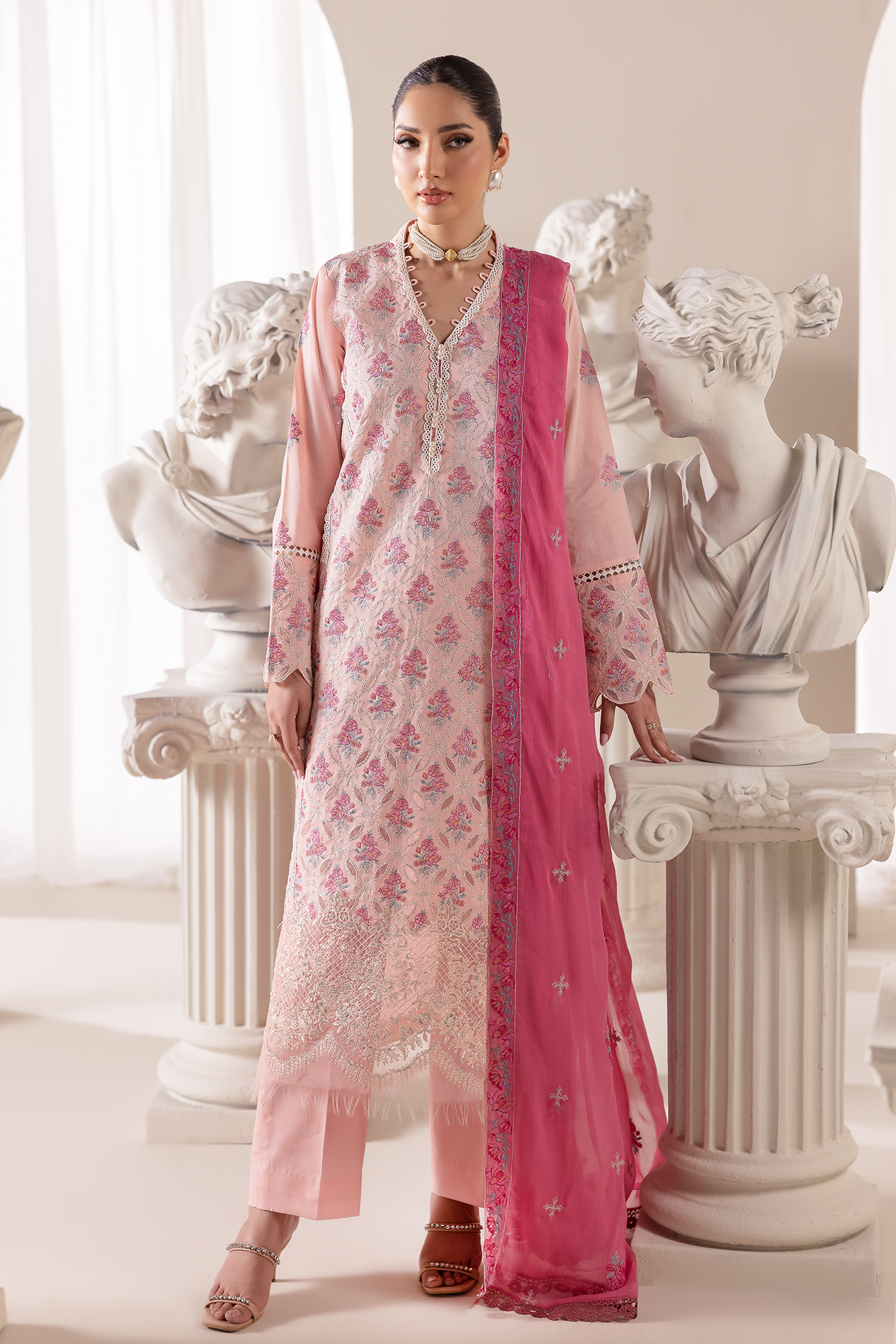 Rajbari | Premium Edition |Embroidered Chiffon Dopatta 02 - by Libasekhas UK - Registered Vendor of : Rajbari - 100% Original Designer Dress