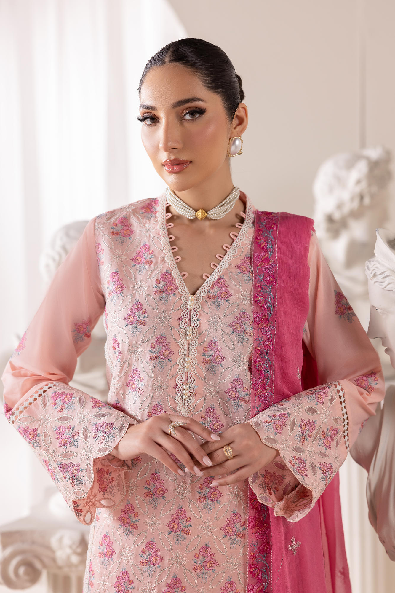 Rajbari | Premium Edition |Embroidered Chiffon Dopatta 02 - by Libasekhas UK - Registered Vendor of : Rajbari - 100% Original Designer Dress