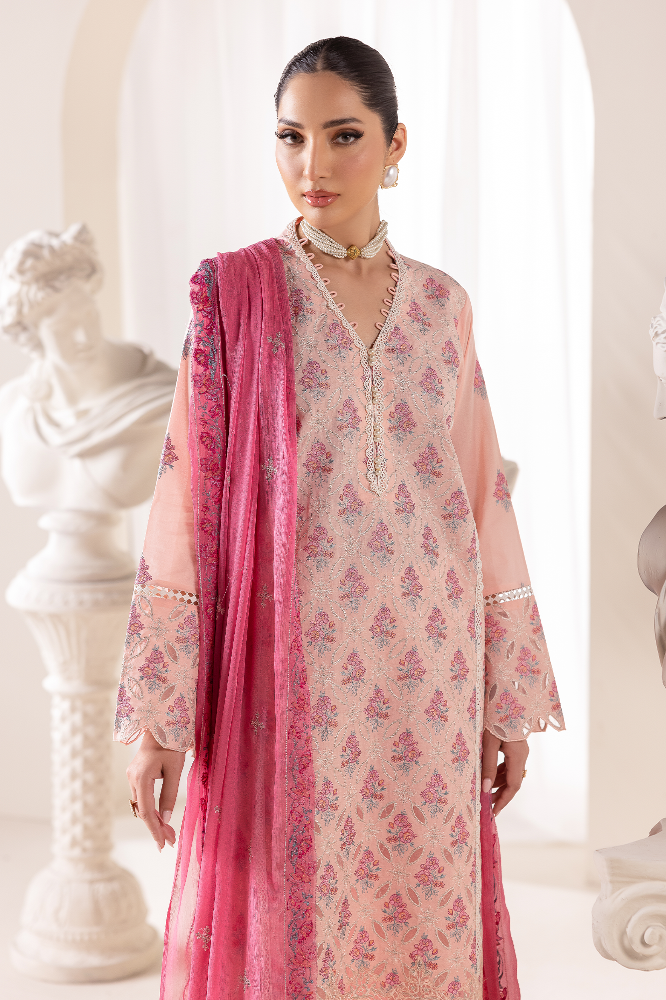 Rajbari | Premium Edition |Embroidered Chiffon Dopatta 02 - by Libasekhas UK - Registered Vendor of : Rajbari - 100% Original Designer Dress