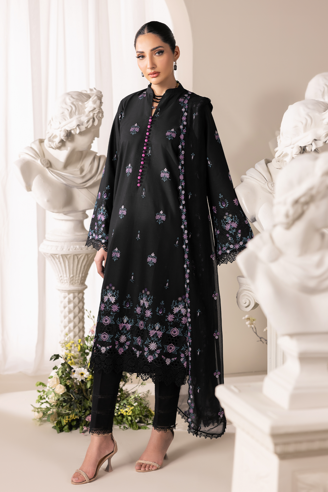 Rajbari | Premium Edition | Embroidered Chiffon Dopatta 01 - by Libasekhas UK - Registered Vendor of : Rajbari - 100% Original Designer Dress