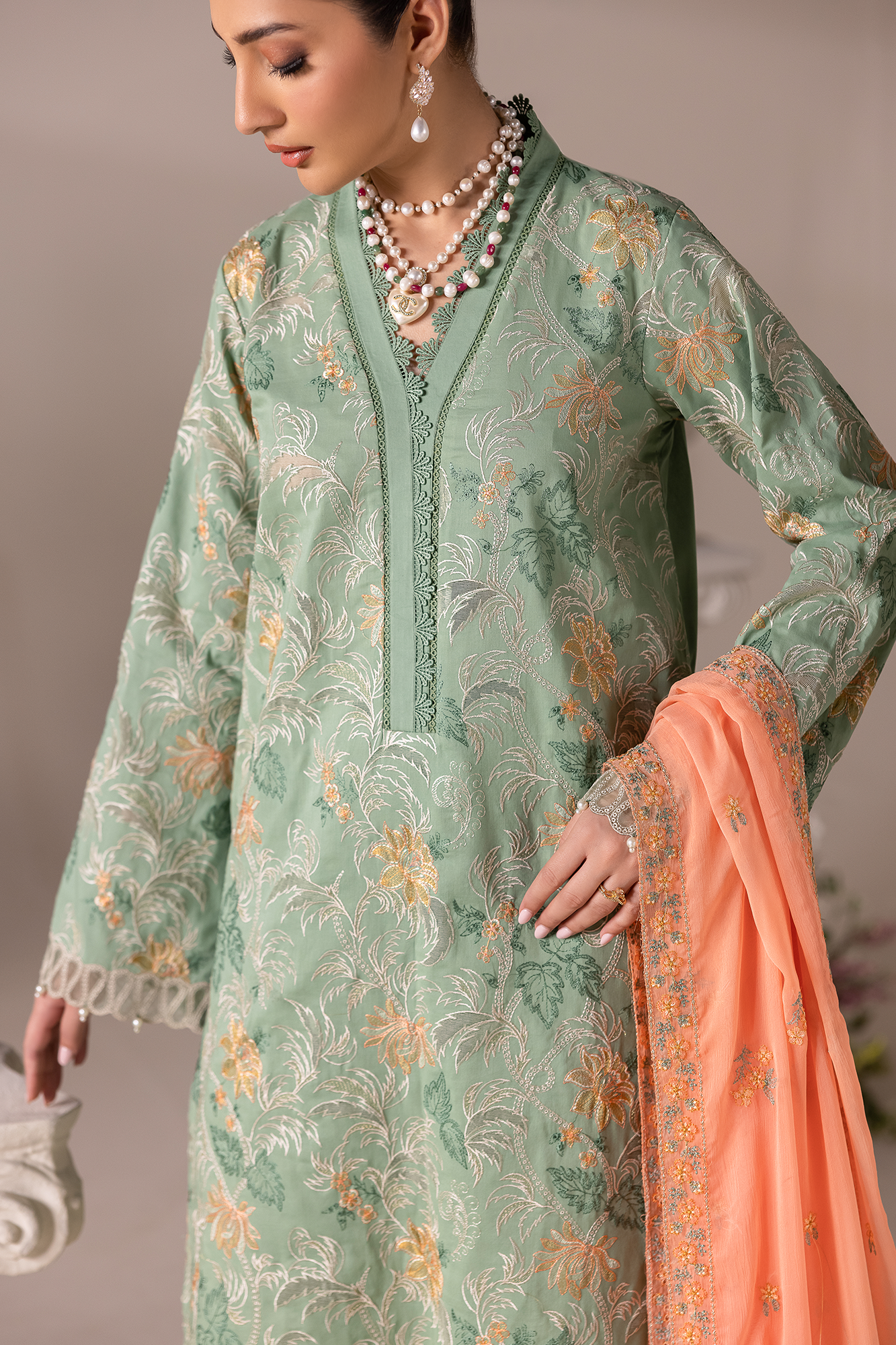 Rajbari | Premium Edition | Embroidered Chiffon Dopatta 06 - by Libasekhas UK - Registered Vendor of : Rajbari - 100% Original Designer Dress