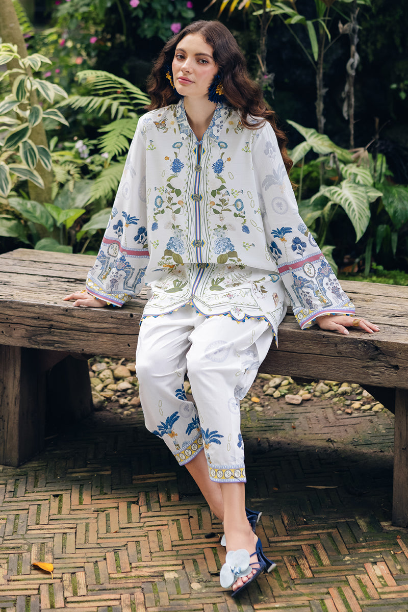 Qalamkar | Printed Co Ords 25 | OP-06 Ilsa - by - Libasekhas UK - Registered Vendor of : Qalamkar - 100% Original Designer Dresss