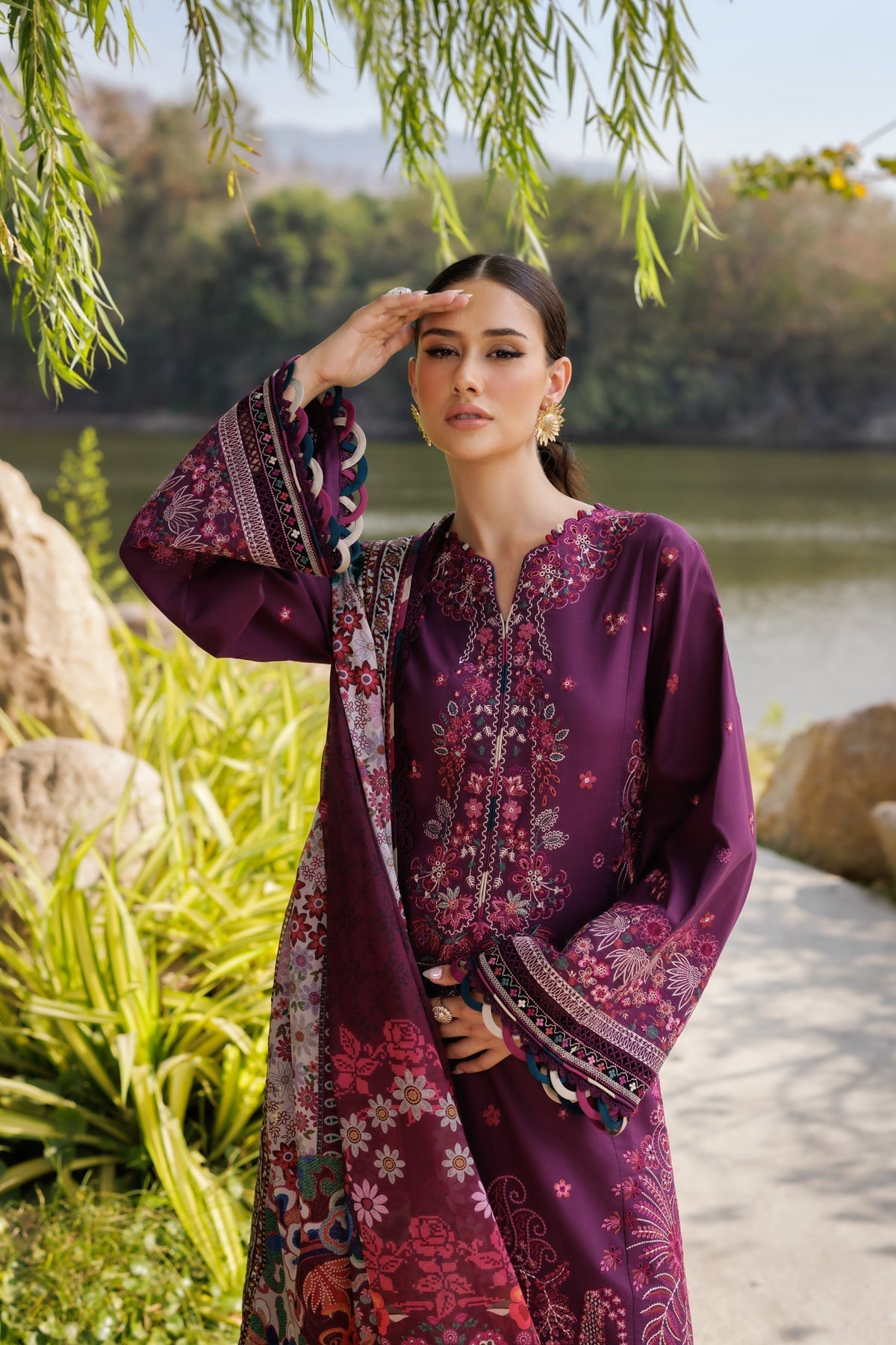 Xenia Formals | Luxury Lawn 25 | VIOLET - by - Libasekhas UK - Registered Vendor of : Xenia Formals - 100% Original Designer Dresss