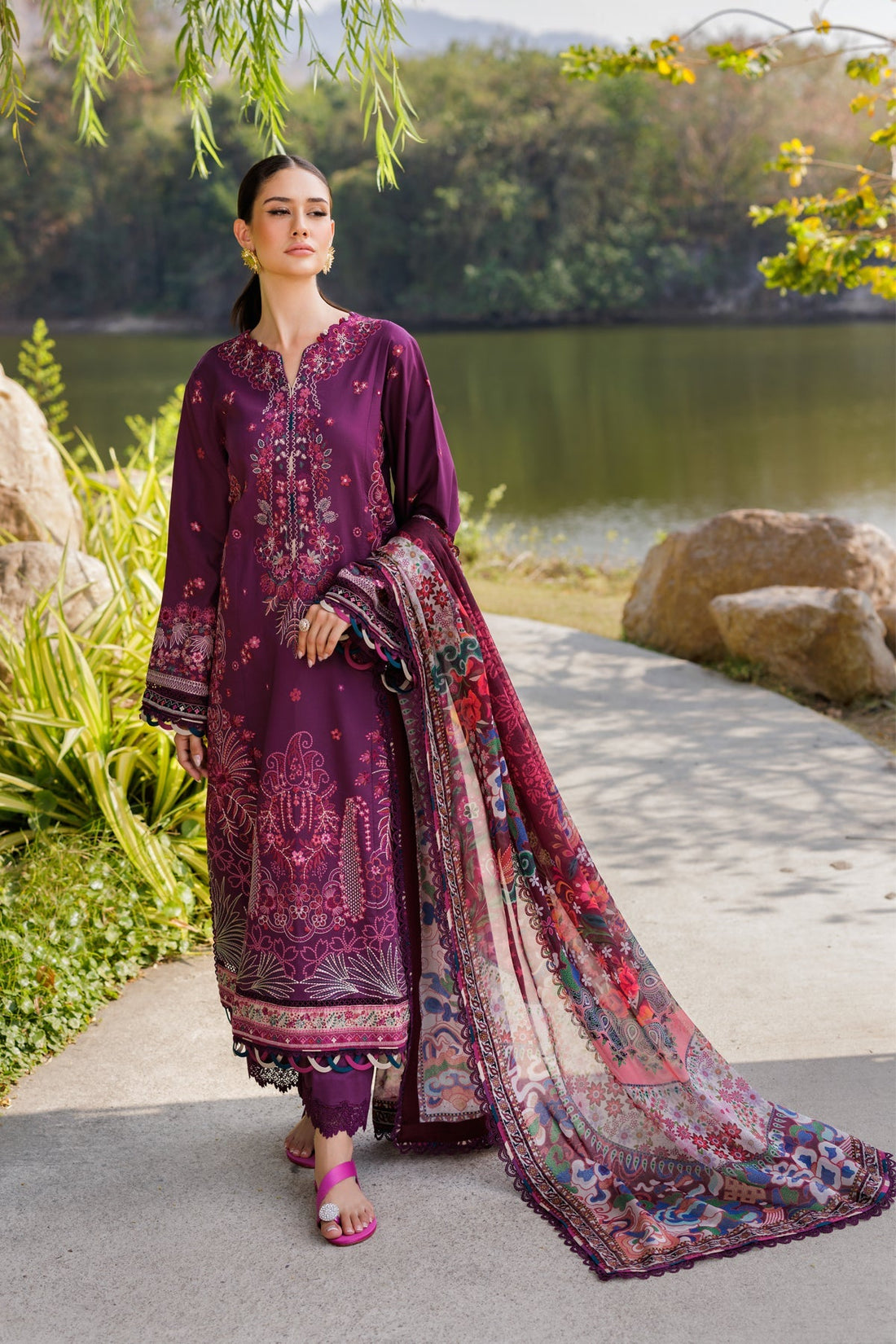 Xenia Formals | Luxury Lawn 25 | VIOLET - by - Libasekhas UK - Registered Vendor of : Xenia Formals - 100% Original Designer Dresss