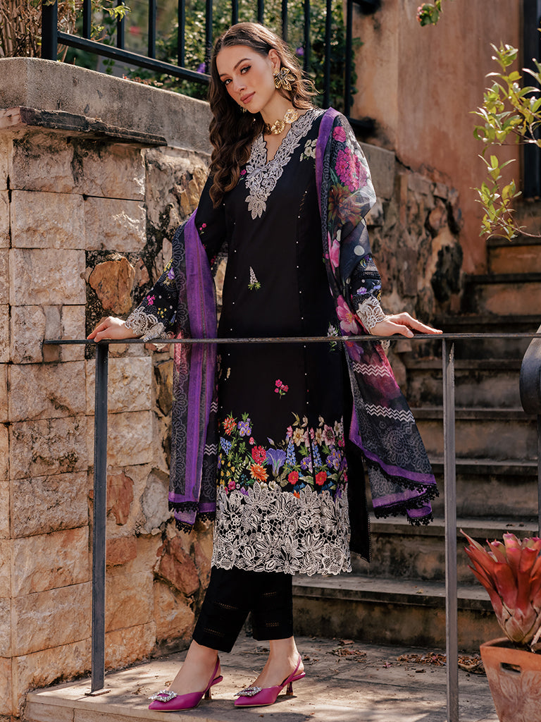 Rajbari | Floral Symphony Lawn 25 | RB-08 - by - Libasekhas UK - Registered Vendor of : Rajbari - 100% Original Designer Dresss