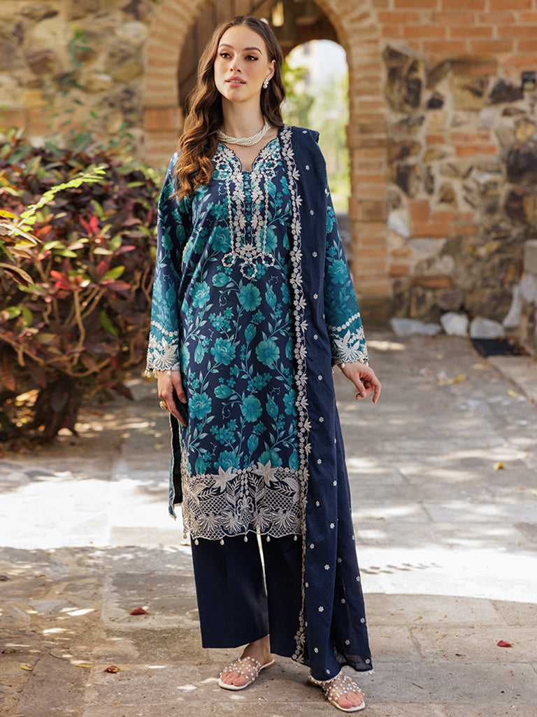 Rajbari | Floral Symphony Lawn 25 | RB-12 - by - Libasekhas UK - Registered Vendor of : Rajbari - 100% Original Designer Dresss
