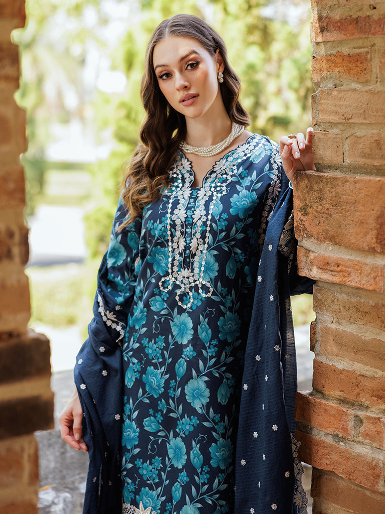 Rajbari | Floral Symphony Lawn 25 | RB-12 - by - Libasekhas UK - Registered Vendor of : Rajbari - 100% Original Designer Dresss