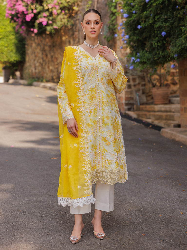 Rajbari | Floral Symphony Lawn 25 | RB-01 - by - Libasekhas UK - Registered Vendor of : Rajbari - 100% Original Designer Dresss