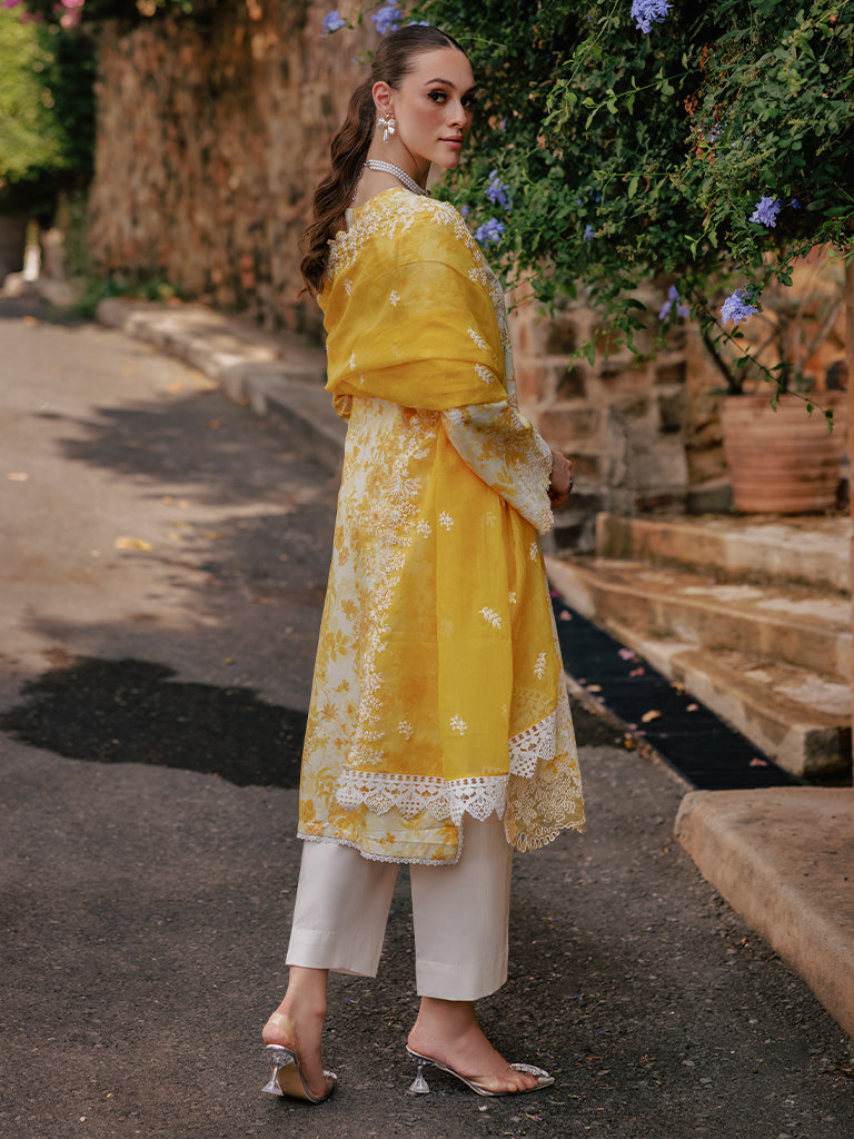 Rajbari | Floral Symphony Lawn 25 | RB-01 - by - Libasekhas UK - Registered Vendor of : Rajbari - 100% Original Designer Dresss