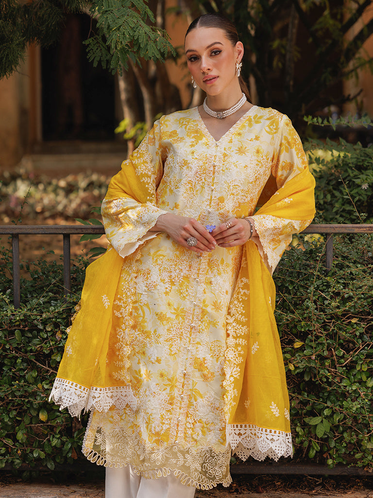 Rajbari | Floral Symphony Lawn 25 | RB-01 - by - Libasekhas UK - Registered Vendor of : Rajbari - 100% Original Designer Dresss