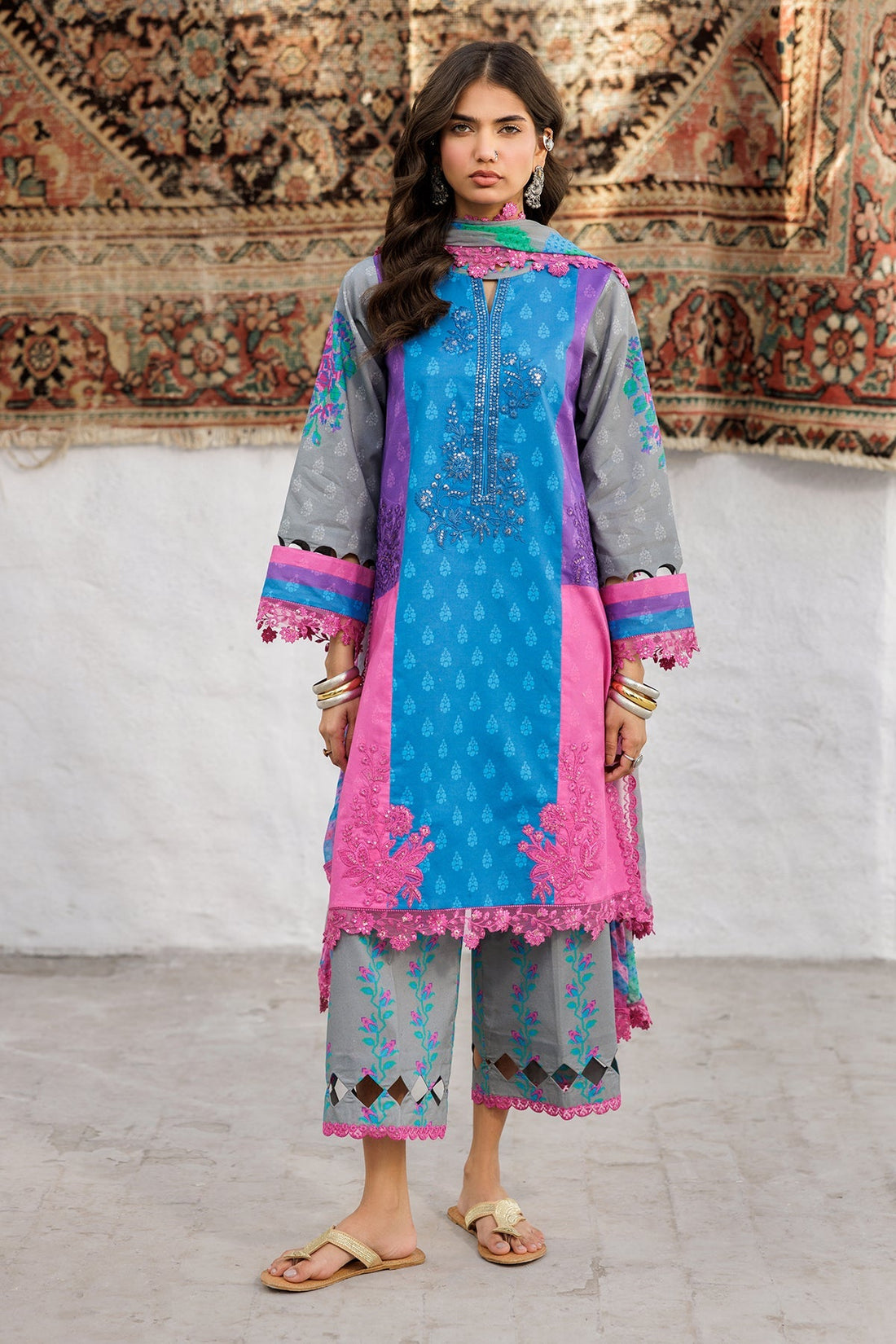 Charizma | Rangoli Lawn | CRO5-02 - by - Libasekhas UK - Registered Vendor of : Charizma - 100% Original Designer Dresss