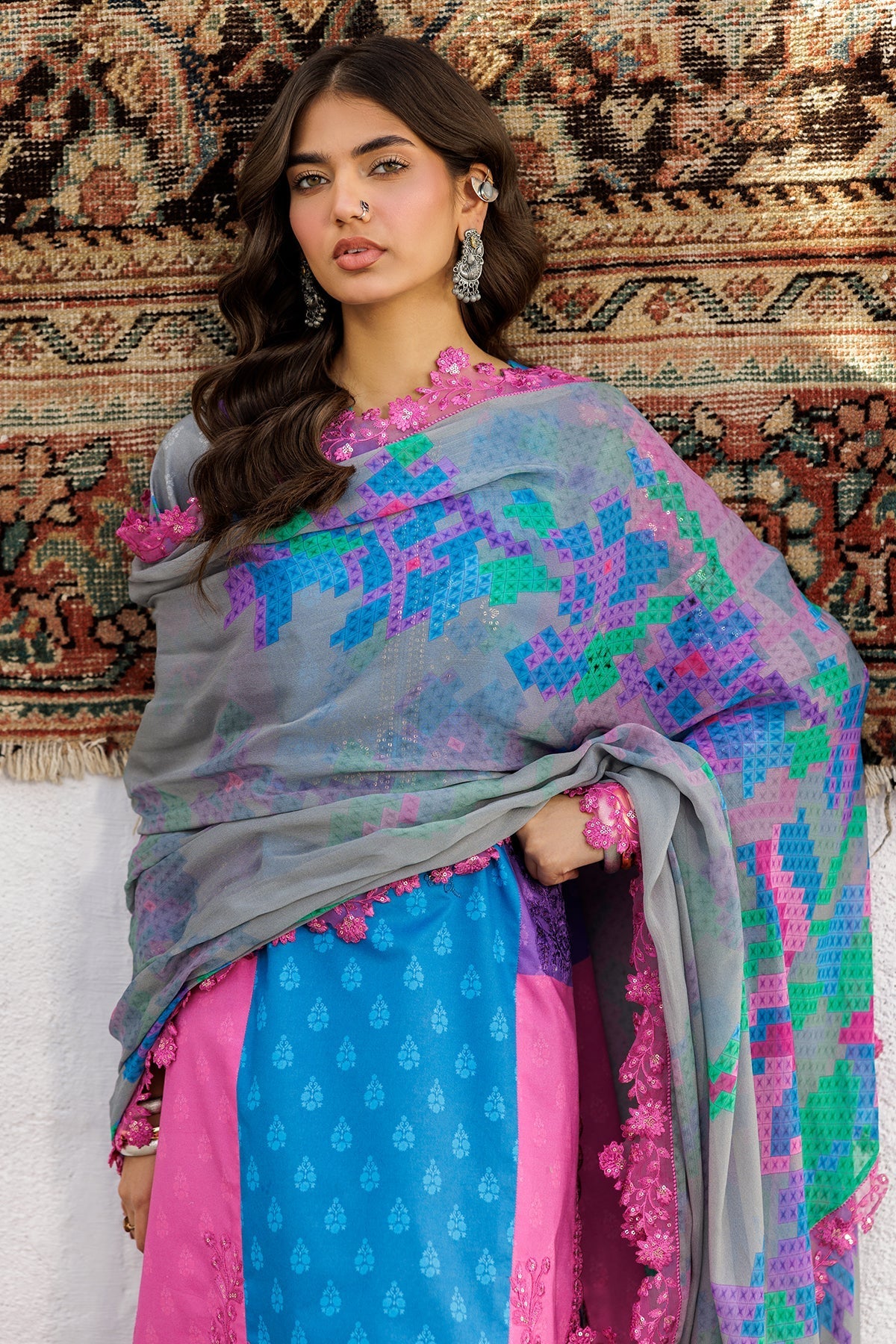 Charizma | Rangoli Lawn | CRO5-02 - by - Libasekhas UK - Registered Vendor of : Charizma - 100% Original Designer Dresss