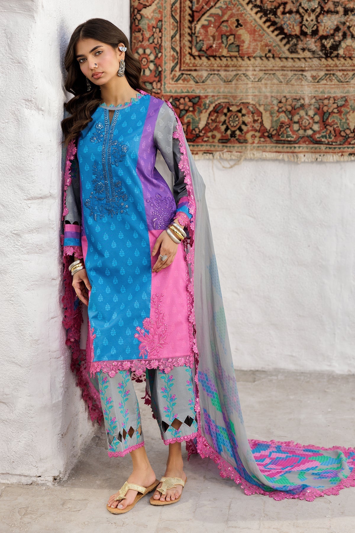 Charizma | Rangoli Lawn | CRO5-02 - by - Libasekhas UK - Registered Vendor of : Charizma - 100% Original Designer Dresss