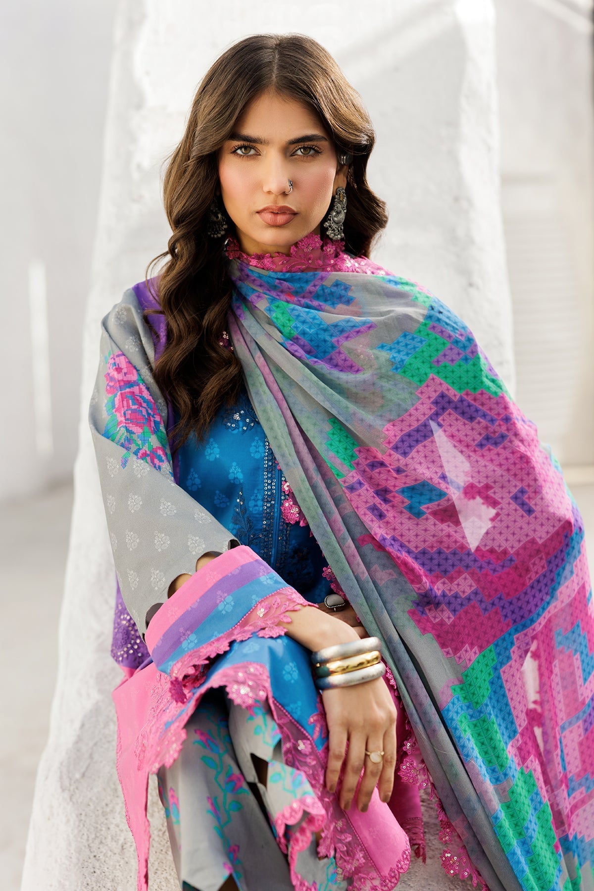Charizma | Rangoli Lawn | CRO5-02 - by - Libasekhas UK - Registered Vendor of : Charizma - 100% Original Designer Dresss