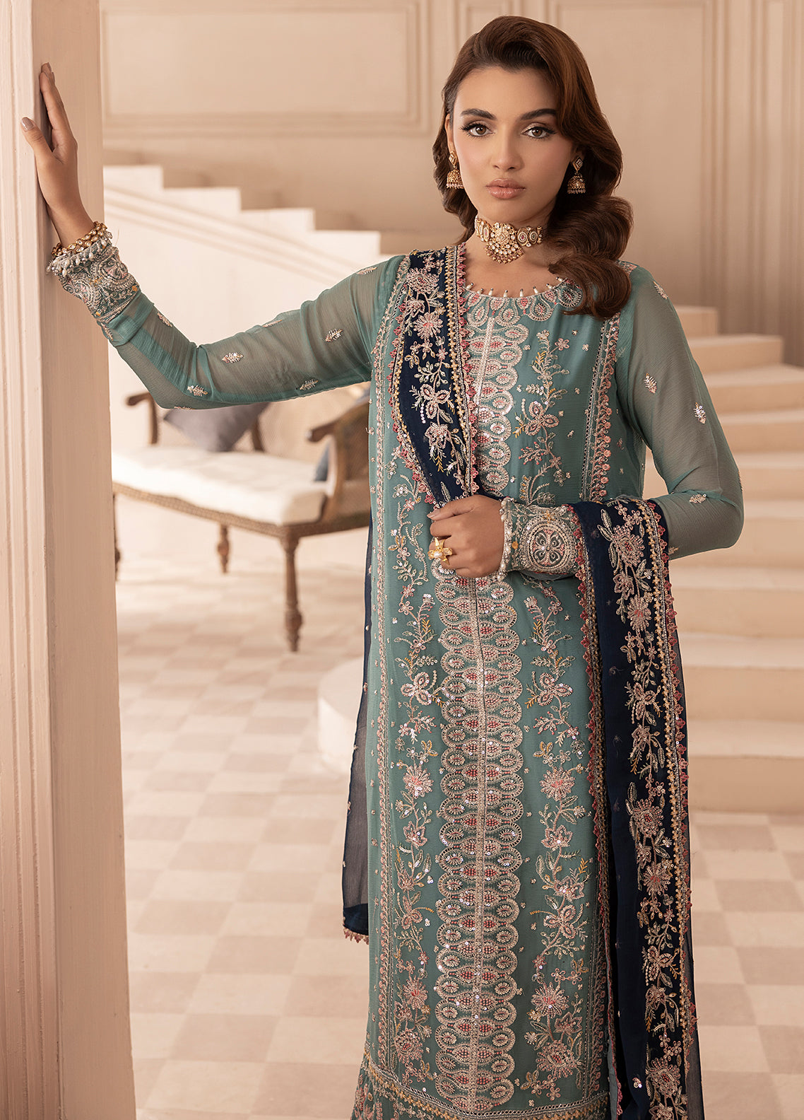 Sahane | Elyssa Festive Chiffon | ELYSSA - by - Libasekhas UK - Registered Vendor of : Sahane - 100% Original Designer Dresss