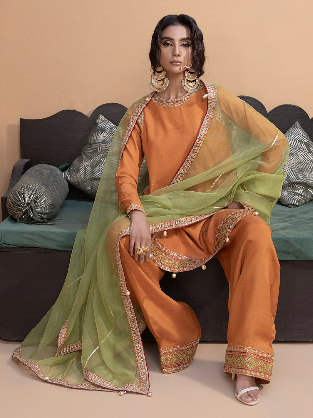 Hem Stitch | Raw Silk Edit 25 | Kashish - by - Libasekhas UK - Registered Vendor of : Hemstitch - 100% Original Designer Dresss