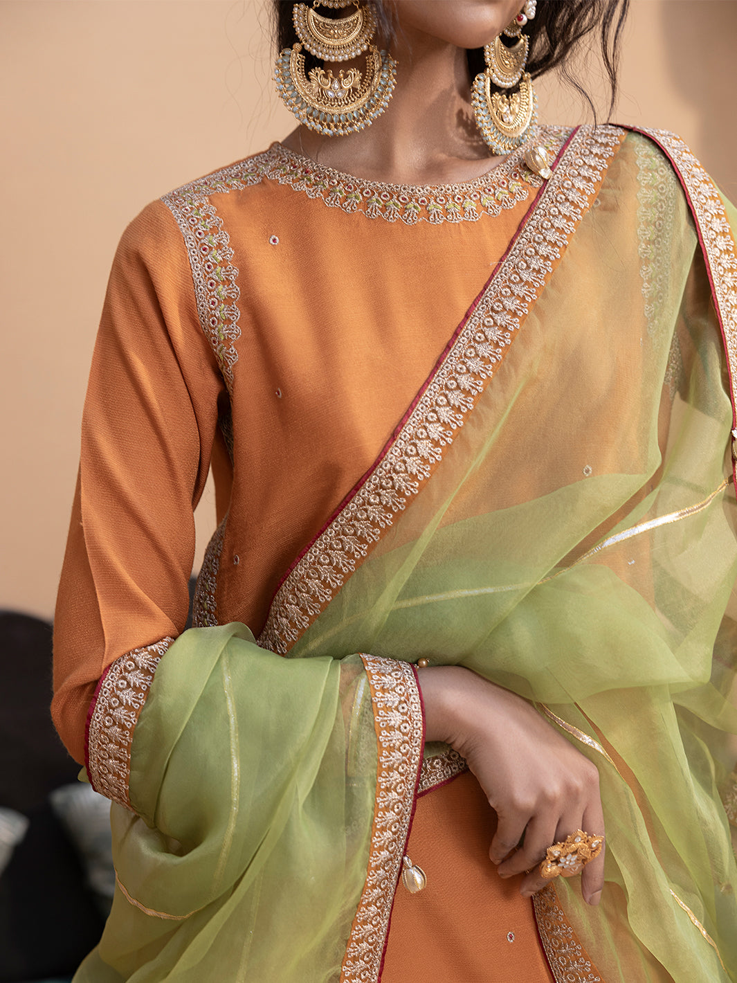 Hem Stitch | Raw Silk Edit 25 | Kashish - by - Libasekhas UK - Registered Vendor of : Hemstitch - 100% Original Designer Dresss