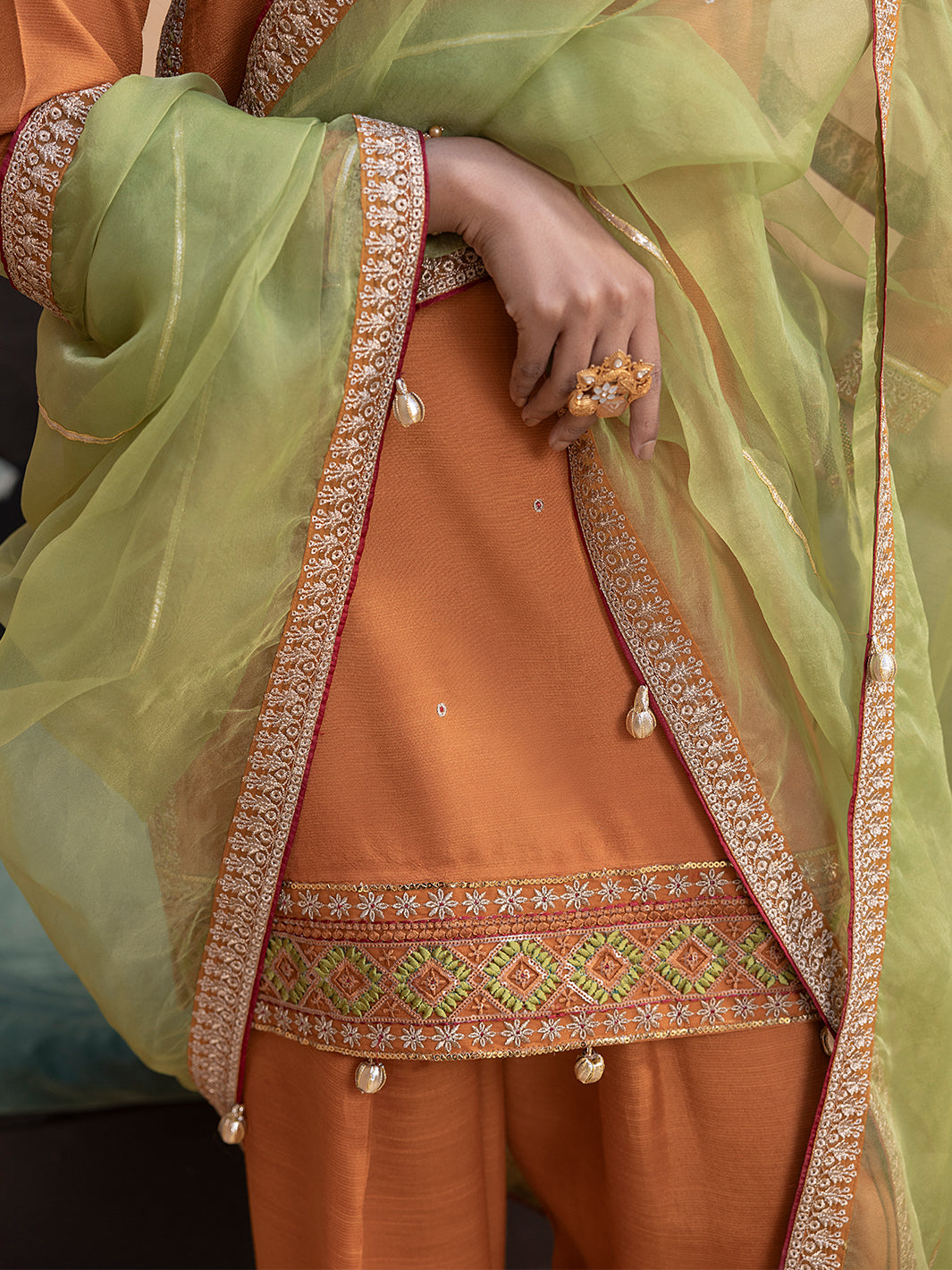 Hem Stitch | Raw Silk Edit 25 | Kashish - by - Libasekhas UK - Registered Vendor of : Hemstitch - 100% Original Designer Dresss
