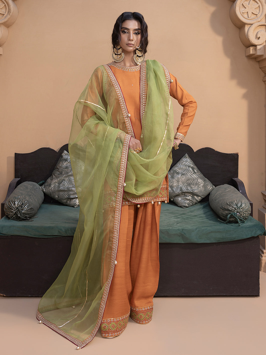 Hem Stitch | Raw Silk Edit 25 | Kashish - by - Libasekhas UK - Registered Vendor of : Hemstitch - 100% Original Designer Dresss