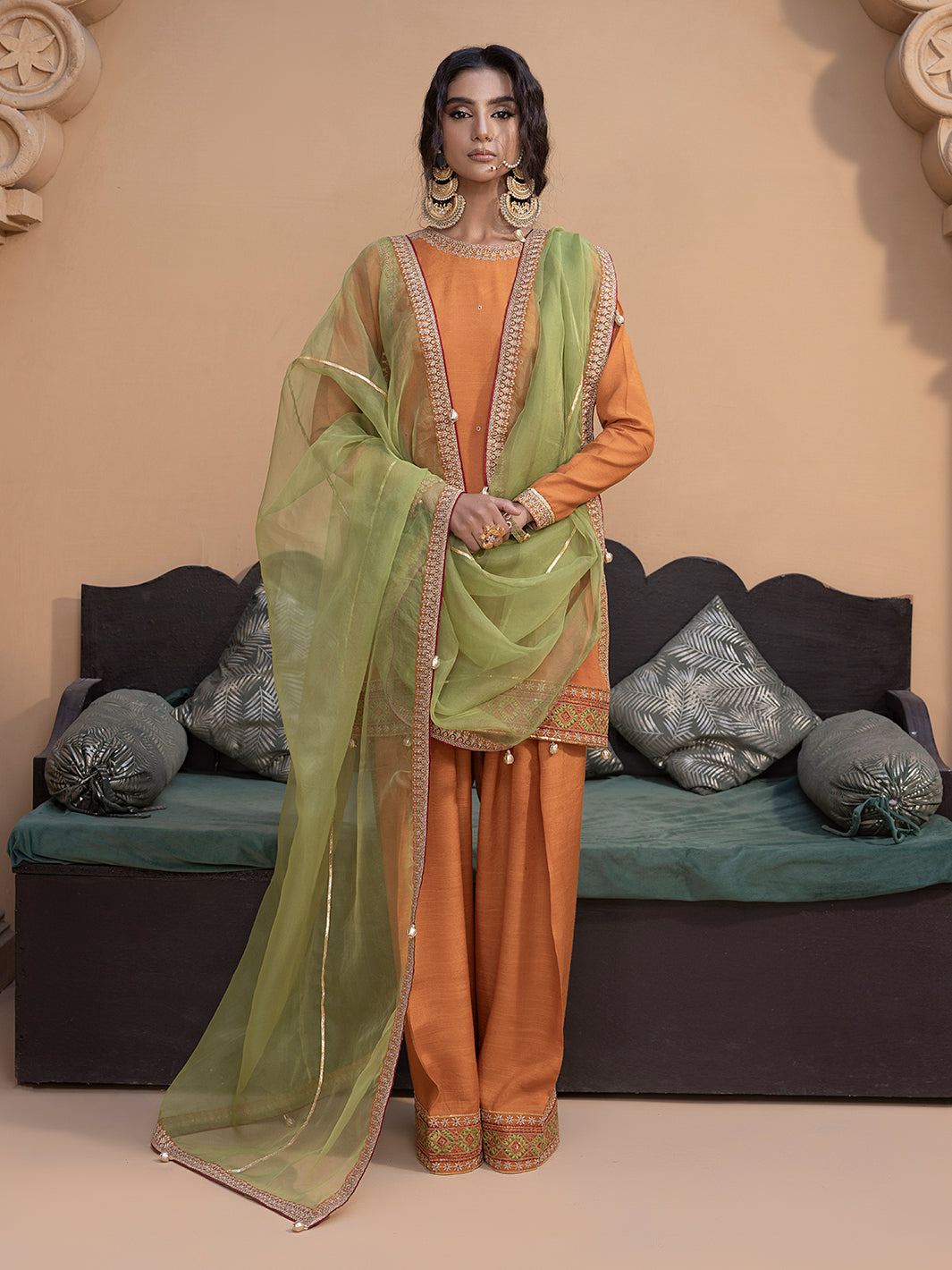 Hem Stitch | Raw Silk Edit 25 | Kashish - by - Libasekhas UK - Registered Vendor of : Hemstitch - 100% Original Designer Dresss
