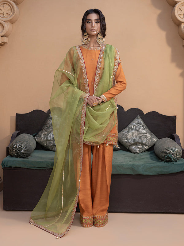 Hem Stitch | Raw Silk Edit 25 | Kashish - by - Libasekhas UK - Registered Vendor of : Hemstitch - 100% Original Designer Dresss