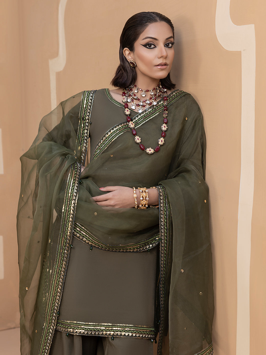 Hem Stitch | Raw Silk Edit 25 | Noor - by - Libasekhas UK - Registered Vendor of : Hemstitch - 100% Original Designer Dresss