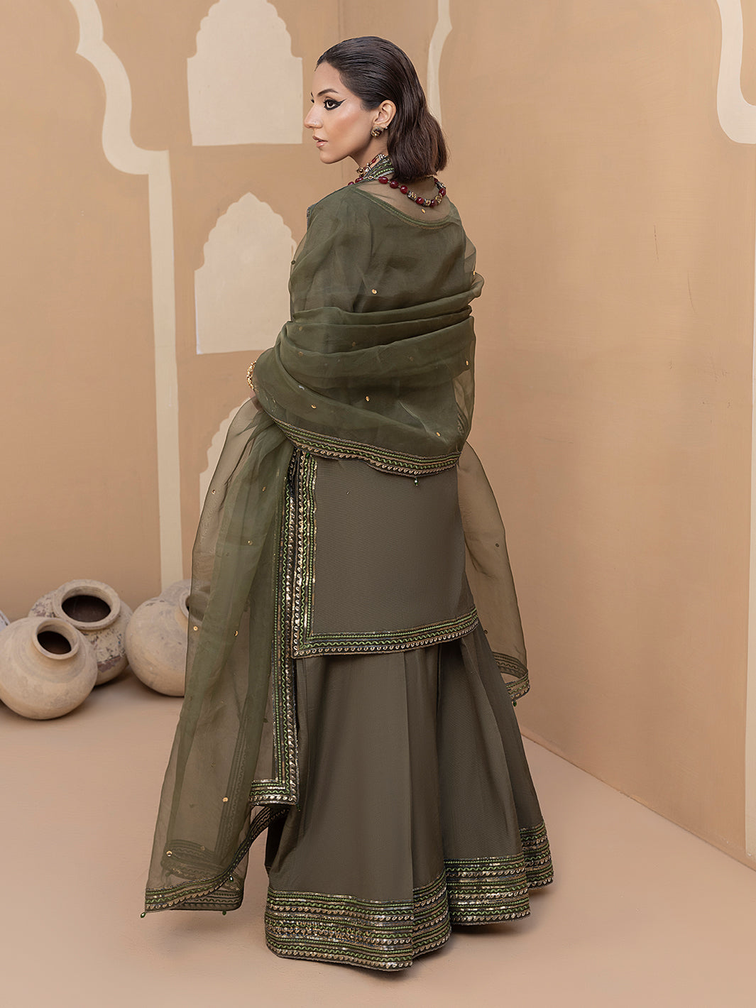 Hem Stitch | Raw Silk Edit 25 | Noor - by - Libasekhas UK - Registered Vendor of : Hemstitch - 100% Original Designer Dresss